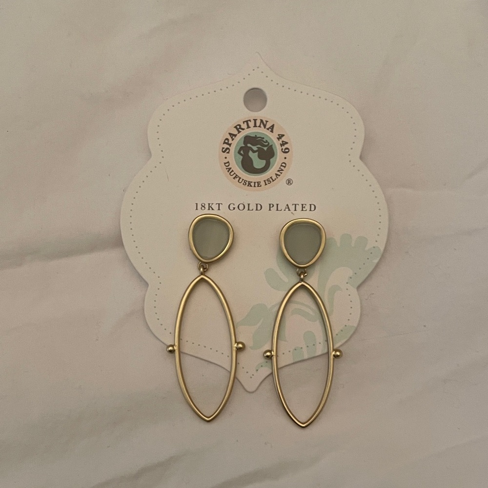 Spartina 449 Gold Oval Drop Earrings